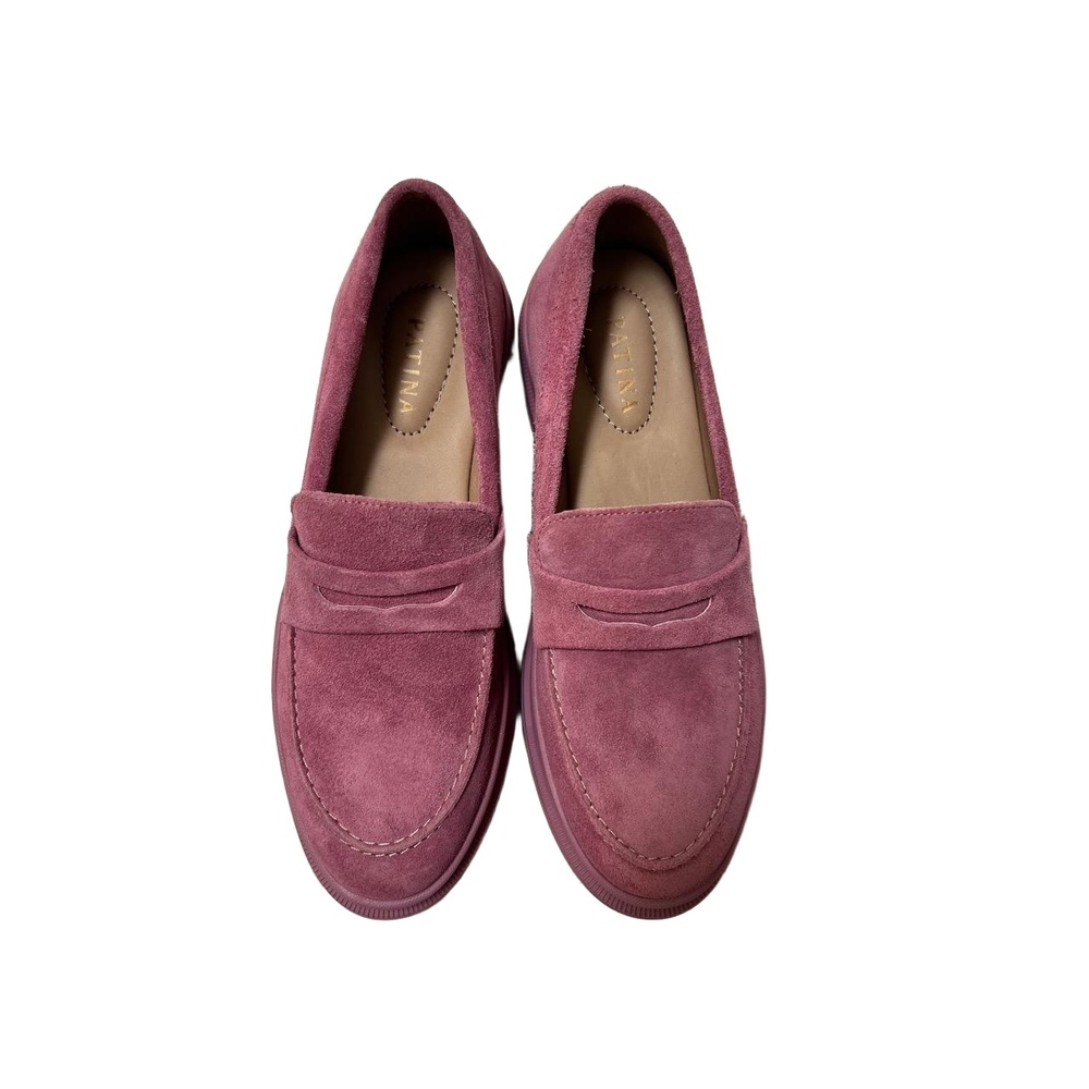 Patina By Portland Leather Zoe Loafer US 10.5 Foxglove Suede Lug Sole - Picture 3 of 11
